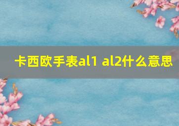 卡西欧手表al1 al2什么意思